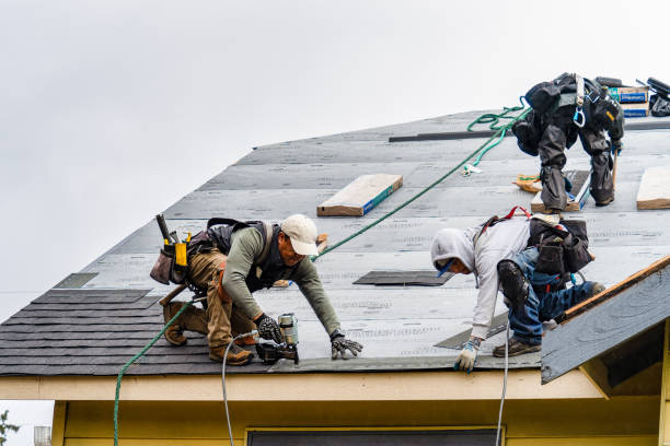 Professional Flat Roof Repair technician working in Old Orchard Beach, ME